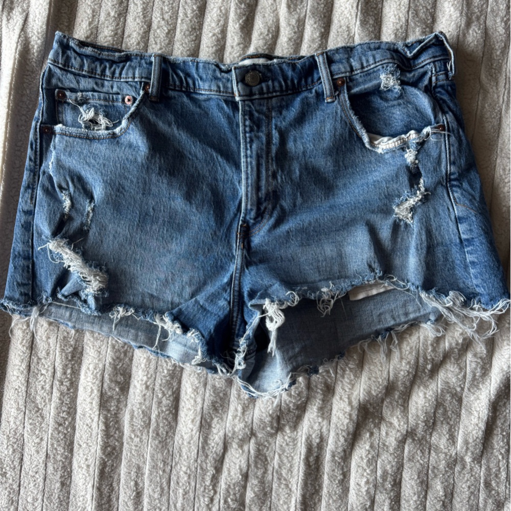 Distressed Denim Jean Shorts
